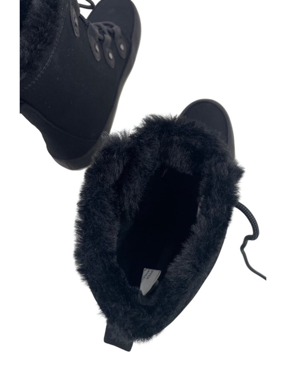 Falls Creek Amelia Womens Black Lace-Up Winter Boots With Faux Fur Lining Size 8 - Picture 9 of 16
